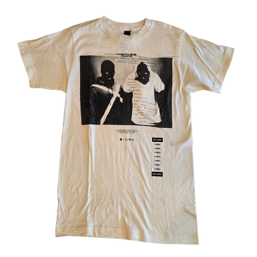 Twenty One Pilots Trench Ski Mask Graphic T-Shirt Hot Topic Cream XS NEW